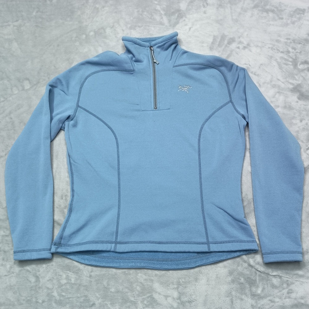 Arc'Teryx Shirt Womens Large Blue Quarter Zip Fleece Pullover Hiking Outdoor